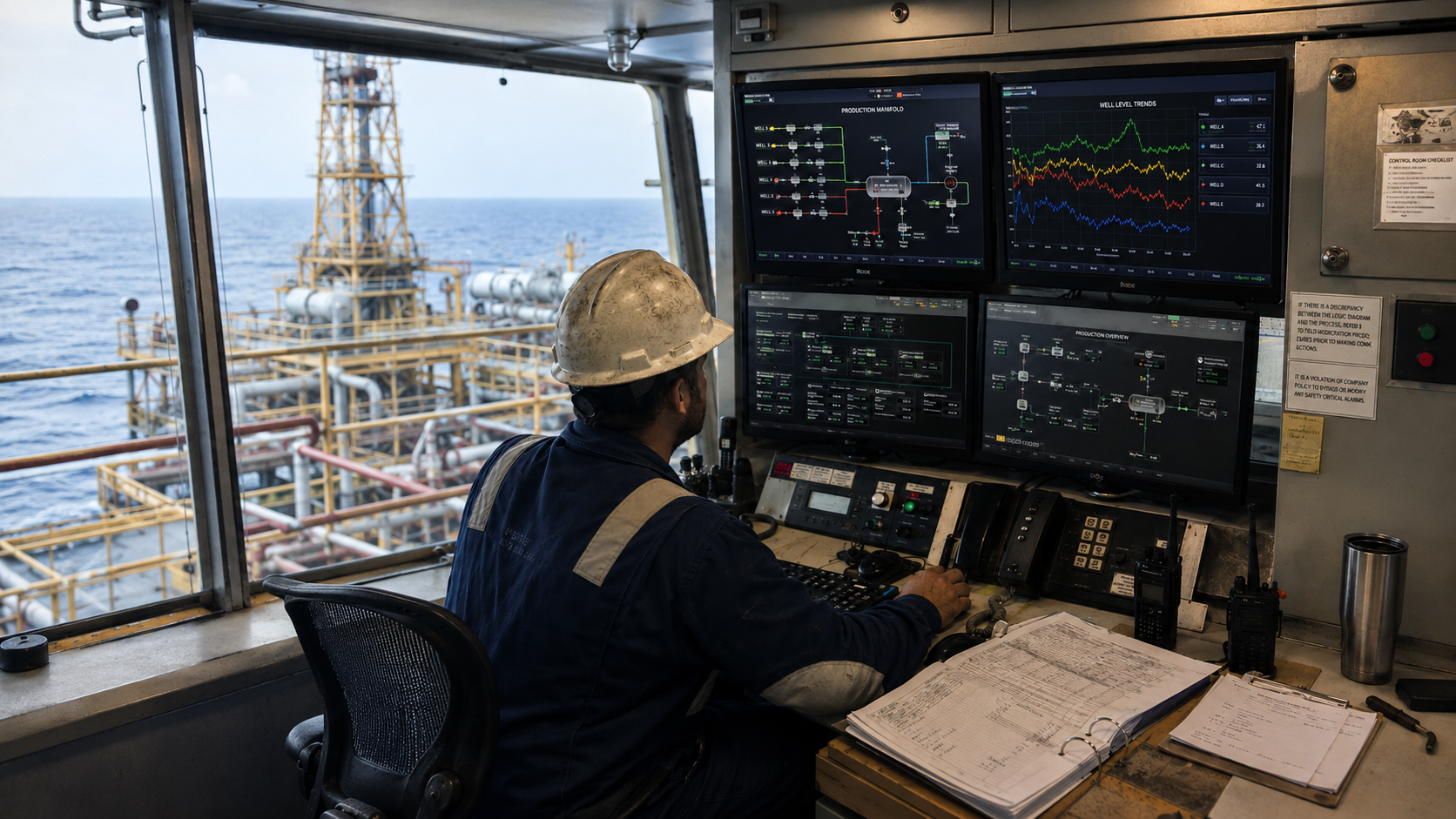 Oil and gas production facility and control interface